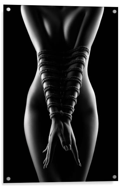 Nude Woman bondage 2 Acrylic by Johan Swanepoel
