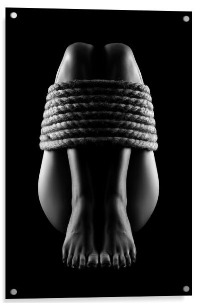 Nude Woman bondage 3 Acrylic by Johan Swanepoel