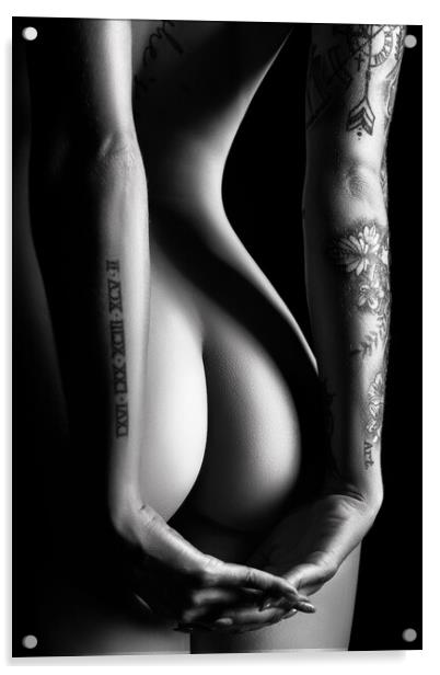 Sensual Nude Woman 4 Acrylic by Johan Swanepoel
