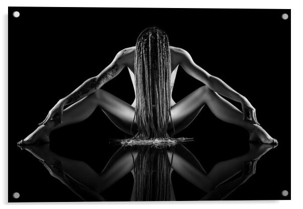 Nude woman bodyscape 74 Acrylic by Johan Swanepoel