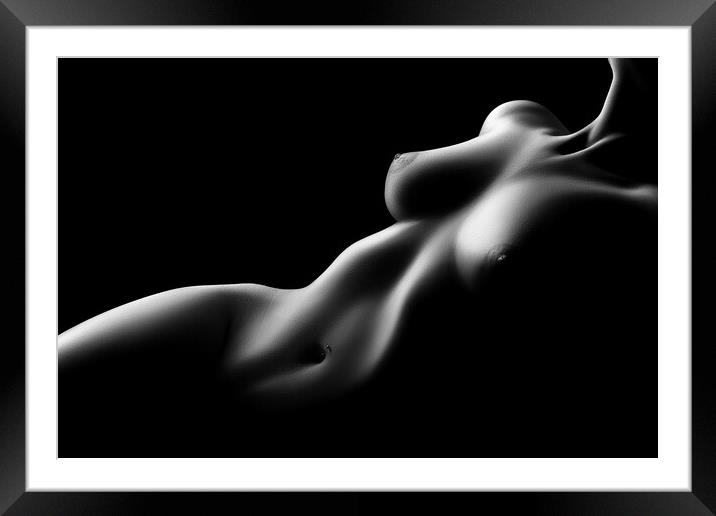 Nude woman bodyscape 75 Framed Mounted Print by Johan Swanepoel
