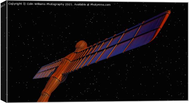 The Angel of the North Stars in the Sky Canvas Print by Colin Williams Photography