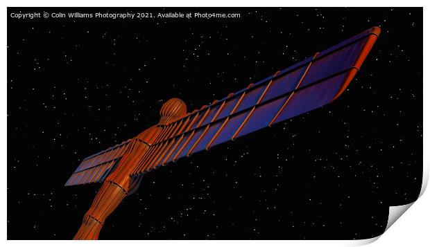 The Angel of the North Stars in the Sky Print by Colin Williams Photography