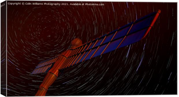 Abstract The Angel of the North Star Trails  Canvas Print by Colin Williams Photography