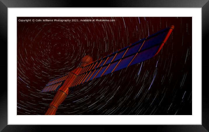 Abstract The Angel of the North Star Trails  Framed Mounted Print by Colin Williams Photography