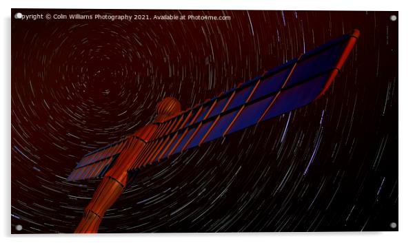 Abstract The Angel of the North Star Trails  Acrylic by Colin Williams Photography