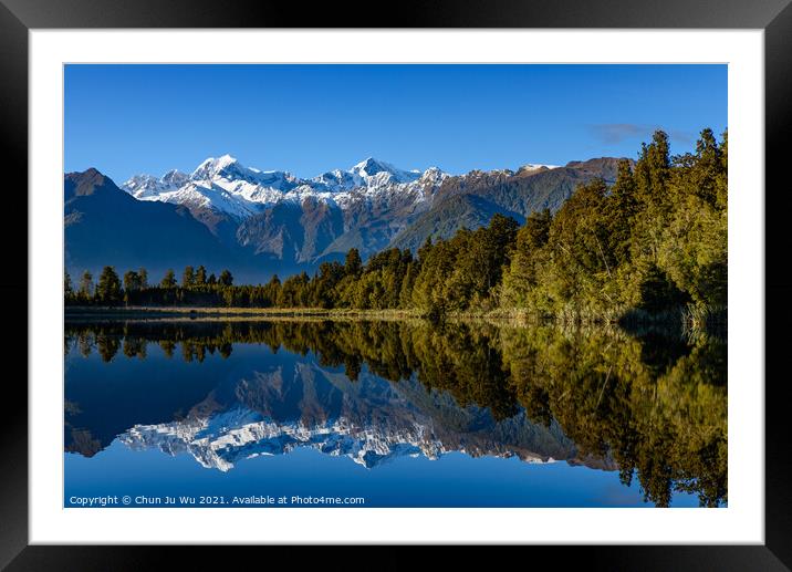 Lake Matheson in South Island, New Zealand Framed Mounted Print by Chun Ju Wu