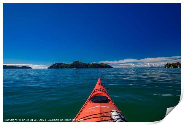 Kayaking in Abel Tasman National Park, South Island, New Zealand Print by Chun Ju Wu