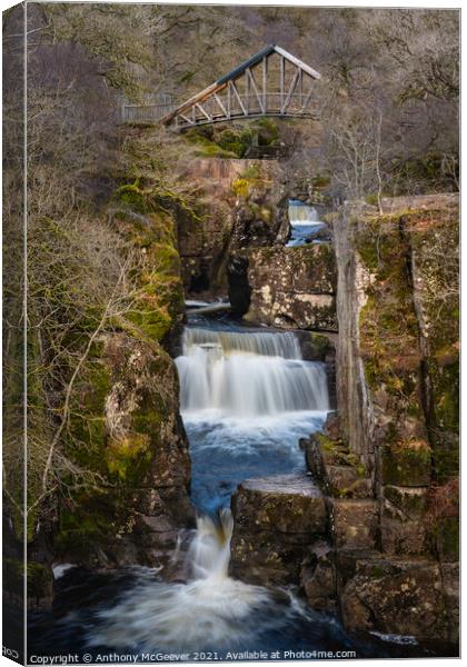 Bracklinn Falls Callander Scotland scottish landsc Canvas Print by Anthony McGeever
