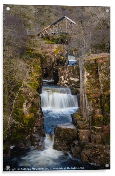 Bracklinn Falls Callander Scotland scottish landsc Acrylic by Anthony McGeever