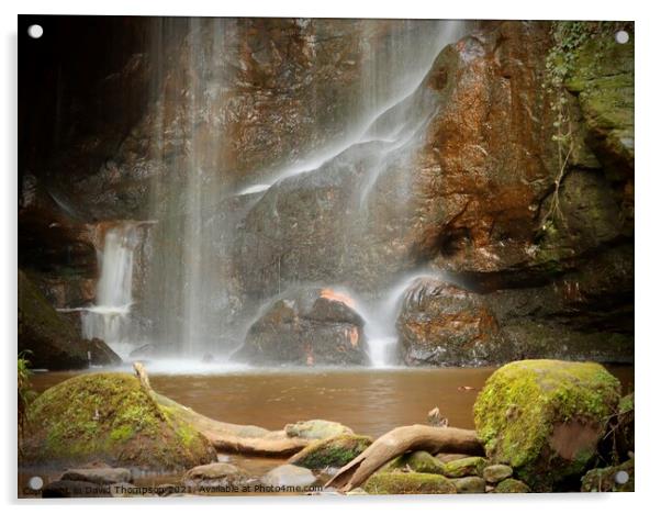Roughton Linn Waterfall Northumberland  Acrylic by David Thompson