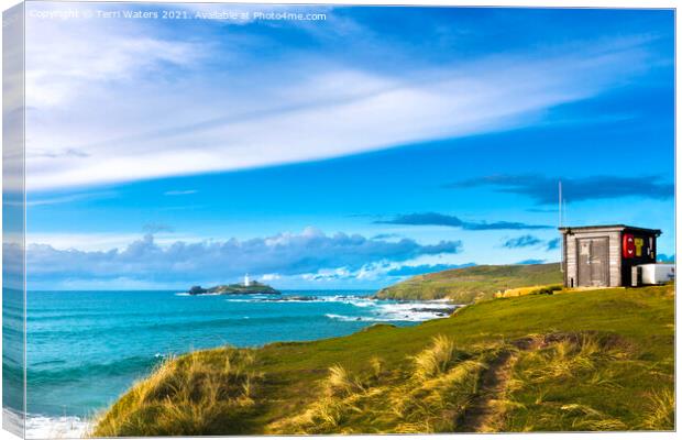Godrevy Lifeguard's Hut Canvas Print by Terri Waters