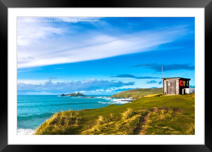 Godrevy Lifeguard's Hut Framed Mounted Print by Terri Waters