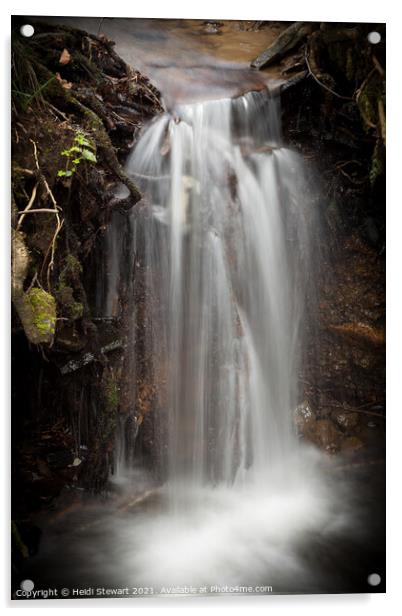 Small Falls at Tyn y Coed Woods Acrylic by Heidi Stewart