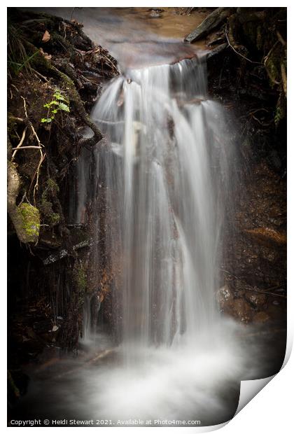 Small Falls at Tyn y Coed Woods Print by Heidi Stewart