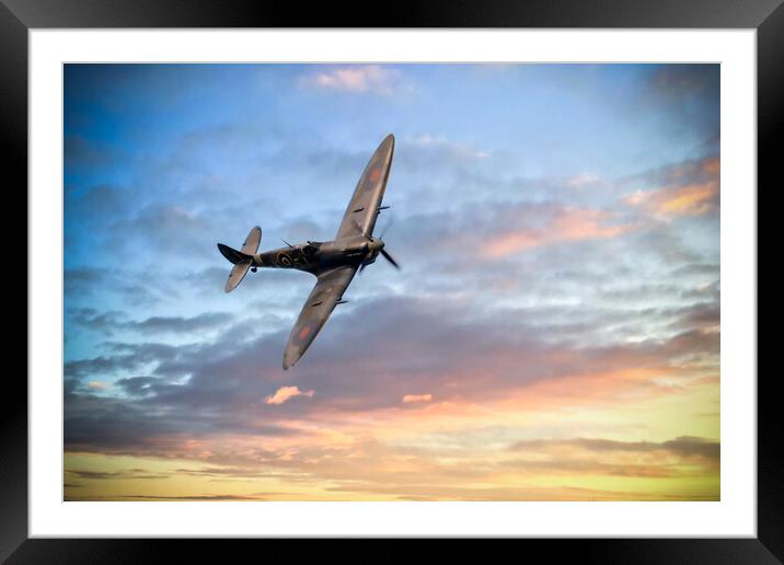 Spitfire Topside Framed Mounted Print by J Biggadike