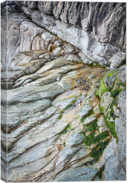 Coastal abstract, Cwmtydu, Wales Canvas Print by Andrew Kearton