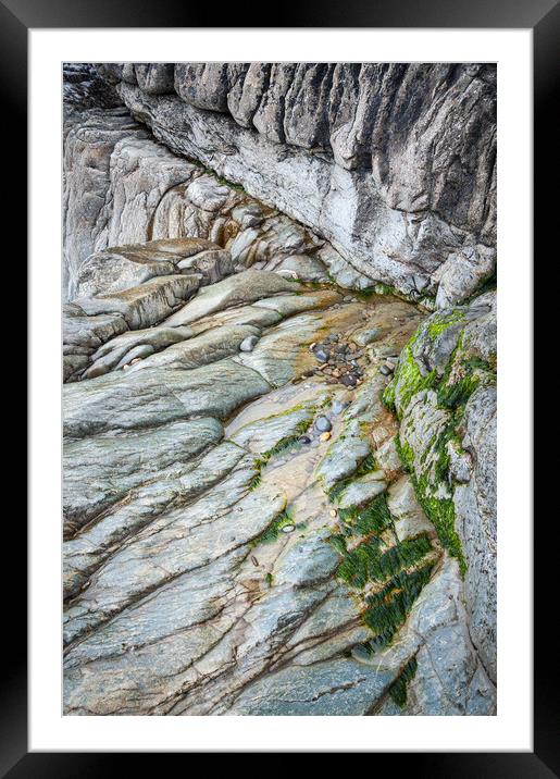 Coastal abstract, Cwmtydu, Wales Framed Mounted Print by Andrew Kearton