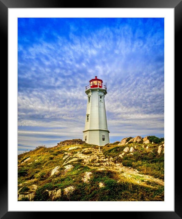 Louisbourg Lighthouse, Cape Breton, Canada Framed Mounted Print by Mark Llewellyn