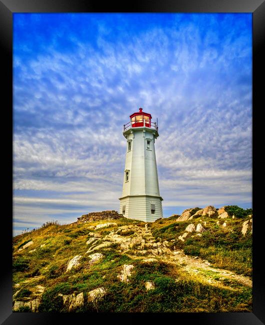Louisbourg Lighthouse, Cape Breton, Canada Framed Print by Mark Llewellyn