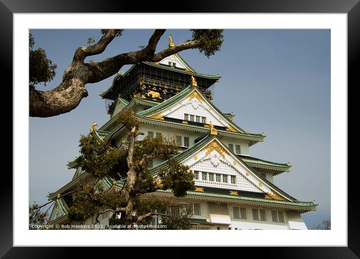 Osaka Castle Framed Mounted Print by Rob Hawkins