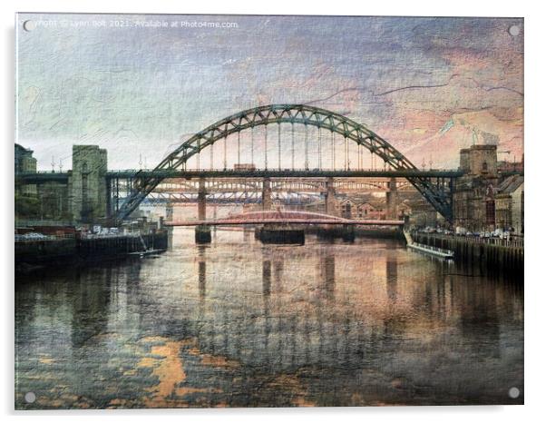 Bridges over the Tyne Acrylic by Lynn Bolt