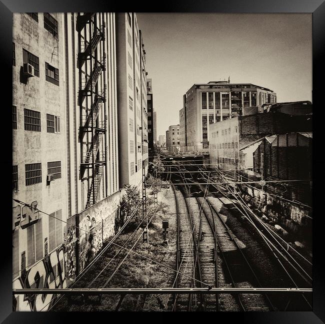 Train tracks.Barcelona Framed Print by JM Ardevol