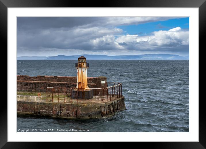 Ardrossan Lighthouse Framed Mounted Print by Jim Monk