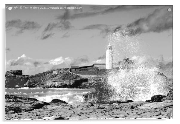 Godrevy Splash Back Acrylic by Terri Waters