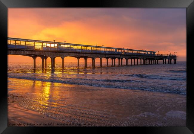 Boscombe Pier - Sunrise Framed Print by Anthony White