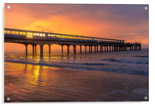 Boscombe Pier - Sunrise Acrylic by Anthony White