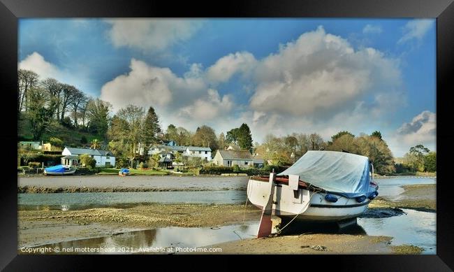 Lerryn At Low Tide, Cornwall. Framed Print by Neil Mottershead