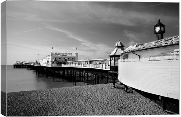Palace Pier in Brighton shot in black and white Canvas Print by Neil Overy
