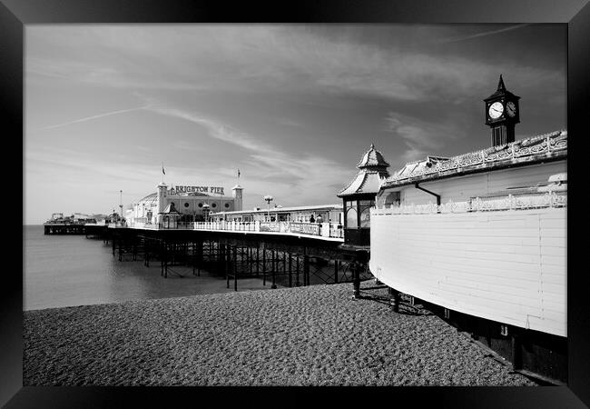 Palace Pier in Brighton shot in black and white Framed Print by Neil Overy