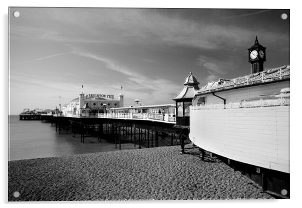 Palace Pier in Brighton shot in black and white Acrylic by Neil Overy