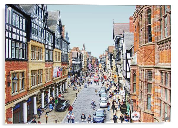 Foregate Street Chester Acrylic by Ian Tomkinson