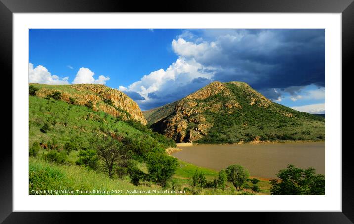 Dramatic clouds over Olifantsnek Dam, North West, South Africa Framed Mounted Print by Adrian Turnbull-Kemp