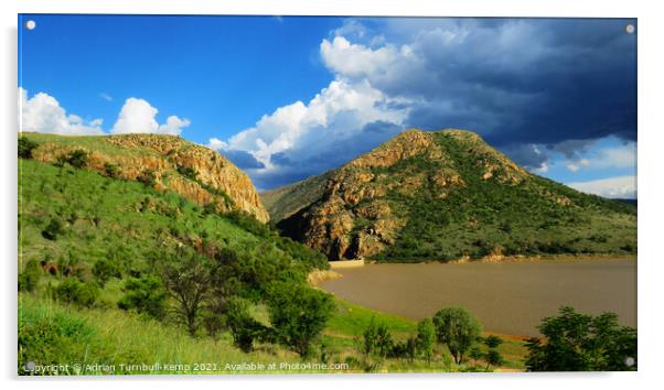 Dramatic clouds over Olifantsnek Dam, North West, South Africa Acrylic by Adrian Turnbull-Kemp