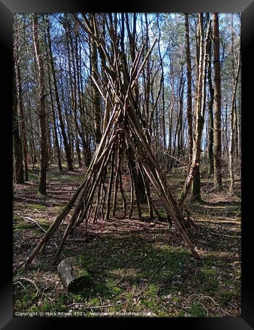Abstract Tipi in the Woods  Framed Print by Mark Ritson