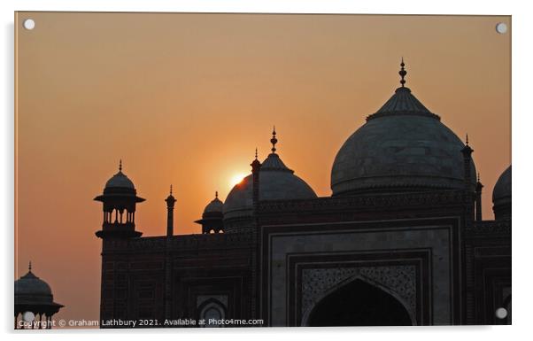 Taj Mahal, India Acrylic by Graham Lathbury