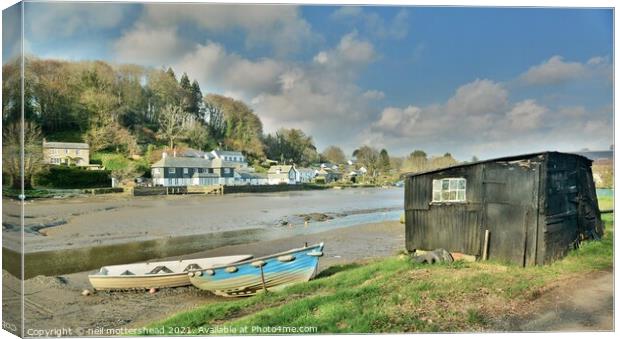 The Old Shed At Lerryn, Cornwall. Canvas Print by Neil Mottershead