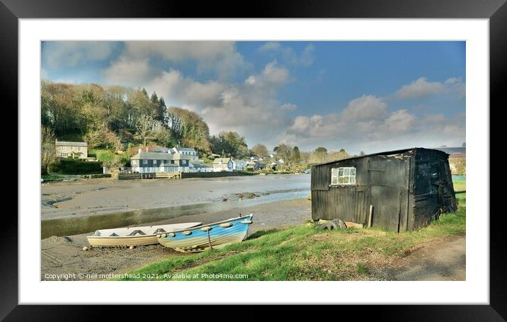 The Old Shed At Lerryn, Cornwall. Framed Mounted Print by Neil Mottershead