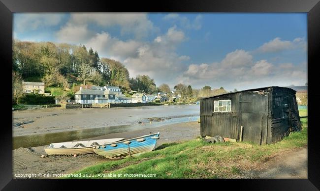 The Old Shed At Lerryn, Cornwall. Framed Print by Neil Mottershead