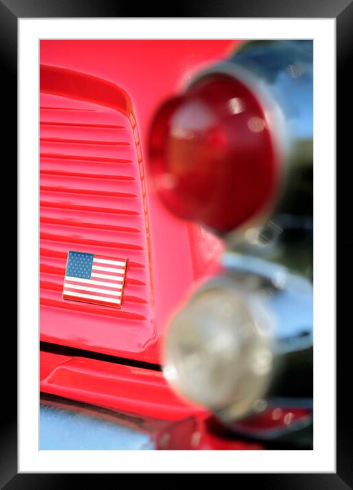 Red Studebaker golden hawk car rear light cluster Framed Mounted Print by Neil Overy