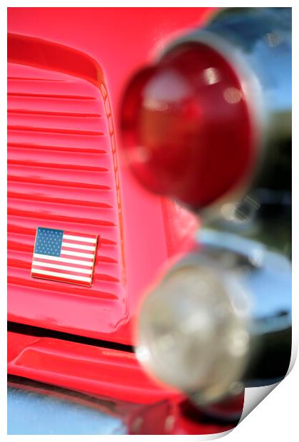 Red Studebaker golden hawk car rear light cluster Print by Neil Overy
