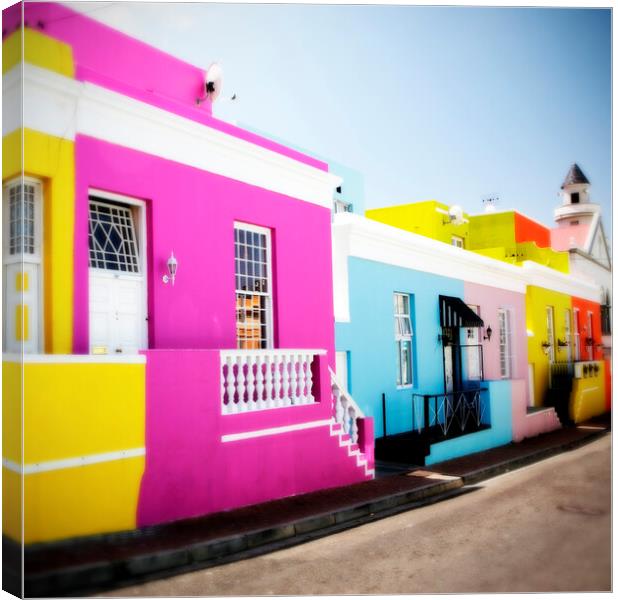 Colourful houses in Bo-Kaap, Cape Town Canvas Print by Neil Overy
