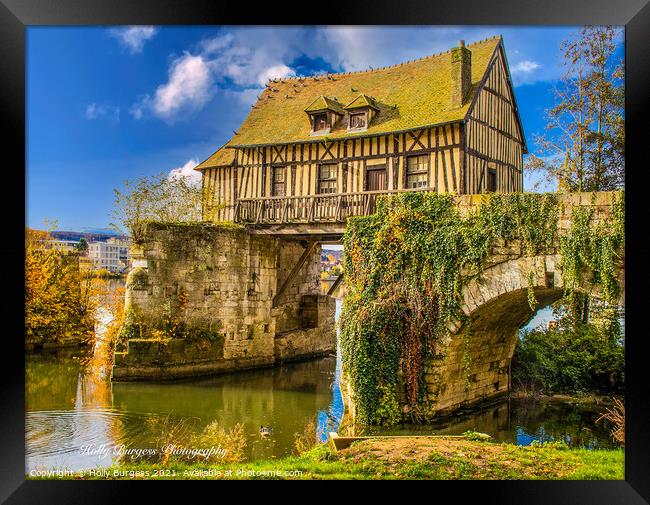 Time-Honoured Watermill in Vernon, Normandy Framed Print by Holly Burgess