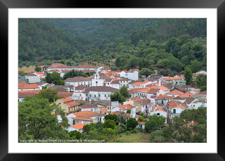 Village of Gois from the Mountains Framed Mounted Print by Angelo DeVal