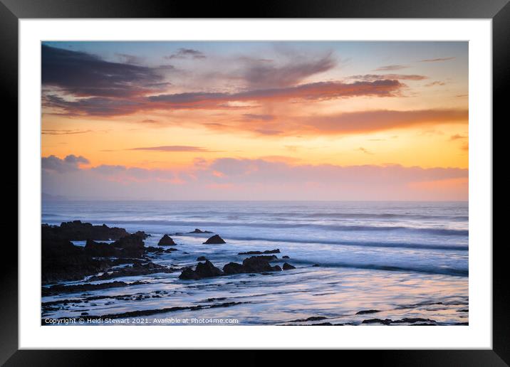 Bude Bay Sunset Framed Mounted Print by Heidi Stewart