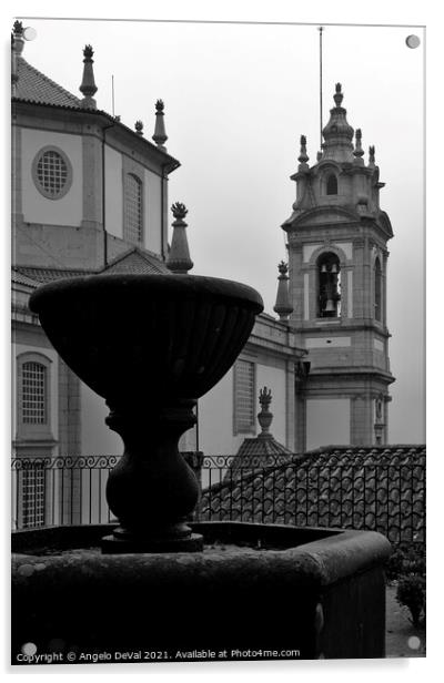 Water Fountain and Basilica in Bom Jesus de Braga Acrylic by Angelo DeVal